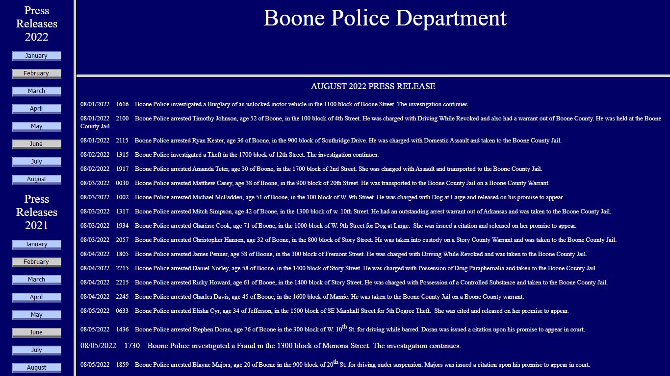 Boone Police Department